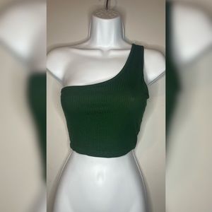 Forest Green One Shoulder Top